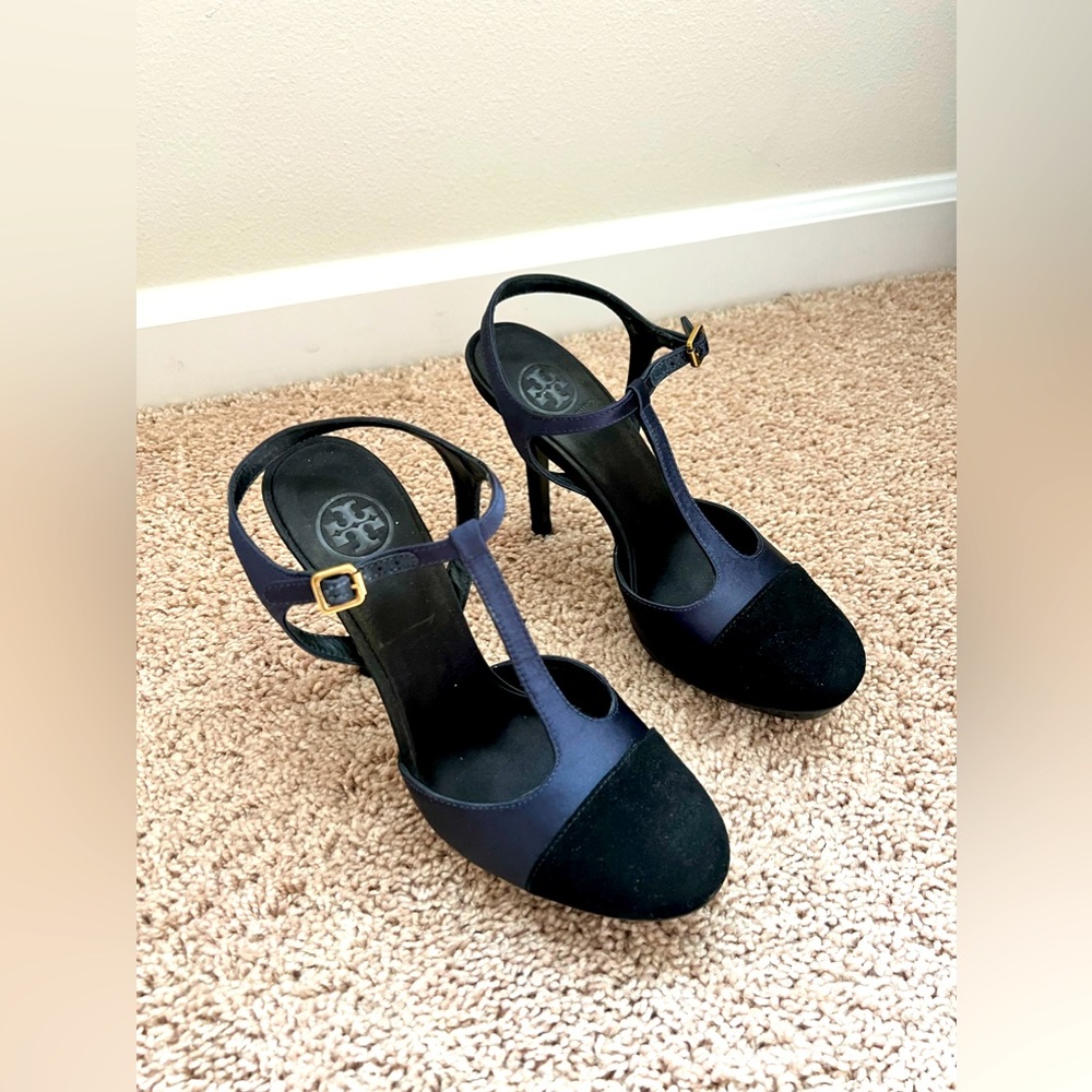 Tory Burch Mandy Navy Blue Platform